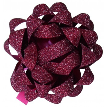 Bows Poly Glitter Large Red 90mm (50)  BPGLR